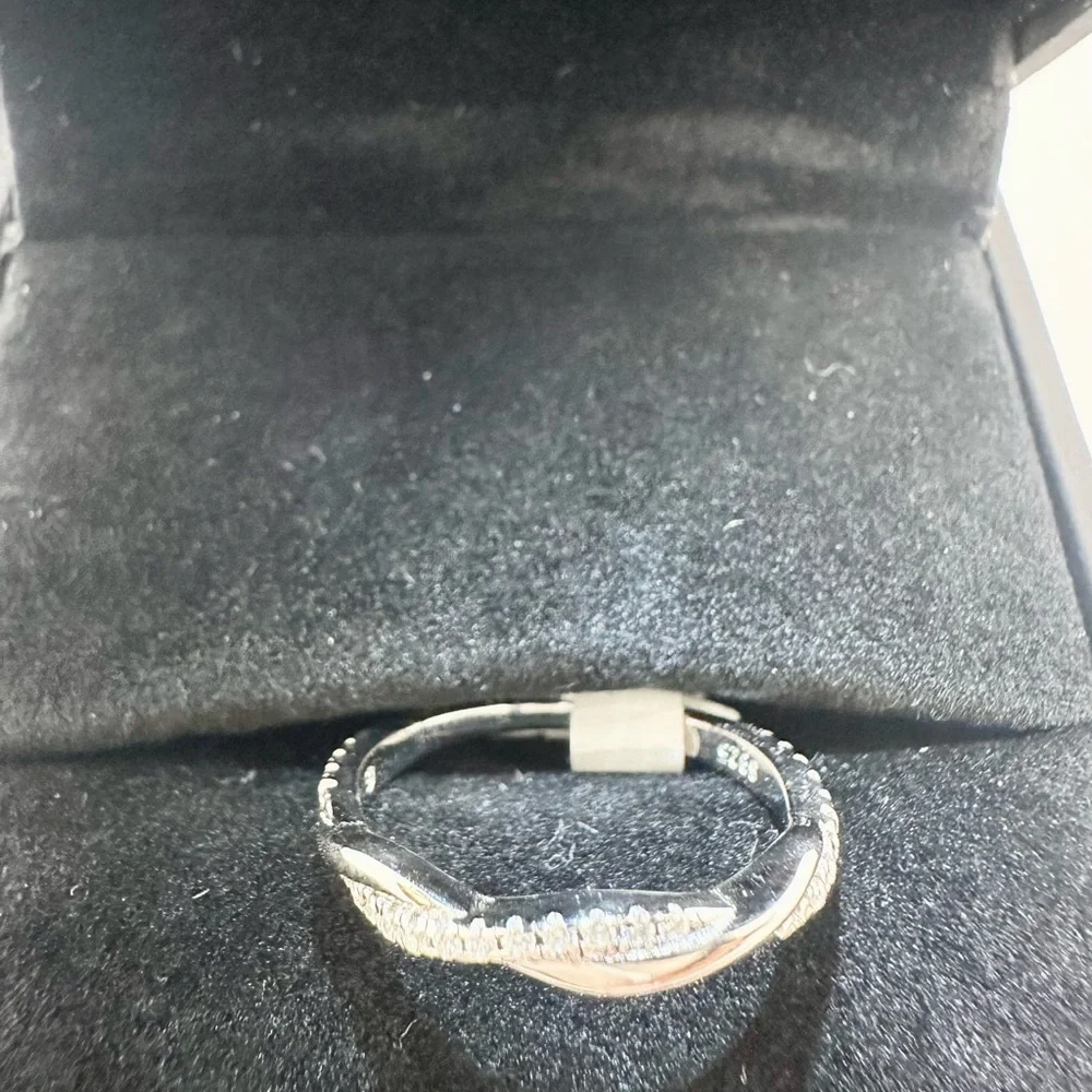 Moissanite Wedding Band Twisted Ring Anniversary GRA Certified 925 18K